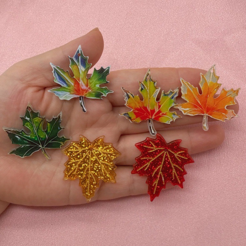 Event Party - 10pcs acrylic double-sided printed colorful maple