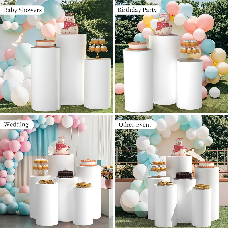 White Wedding Party Cylinder S - Dessert Table Backdrop review and price