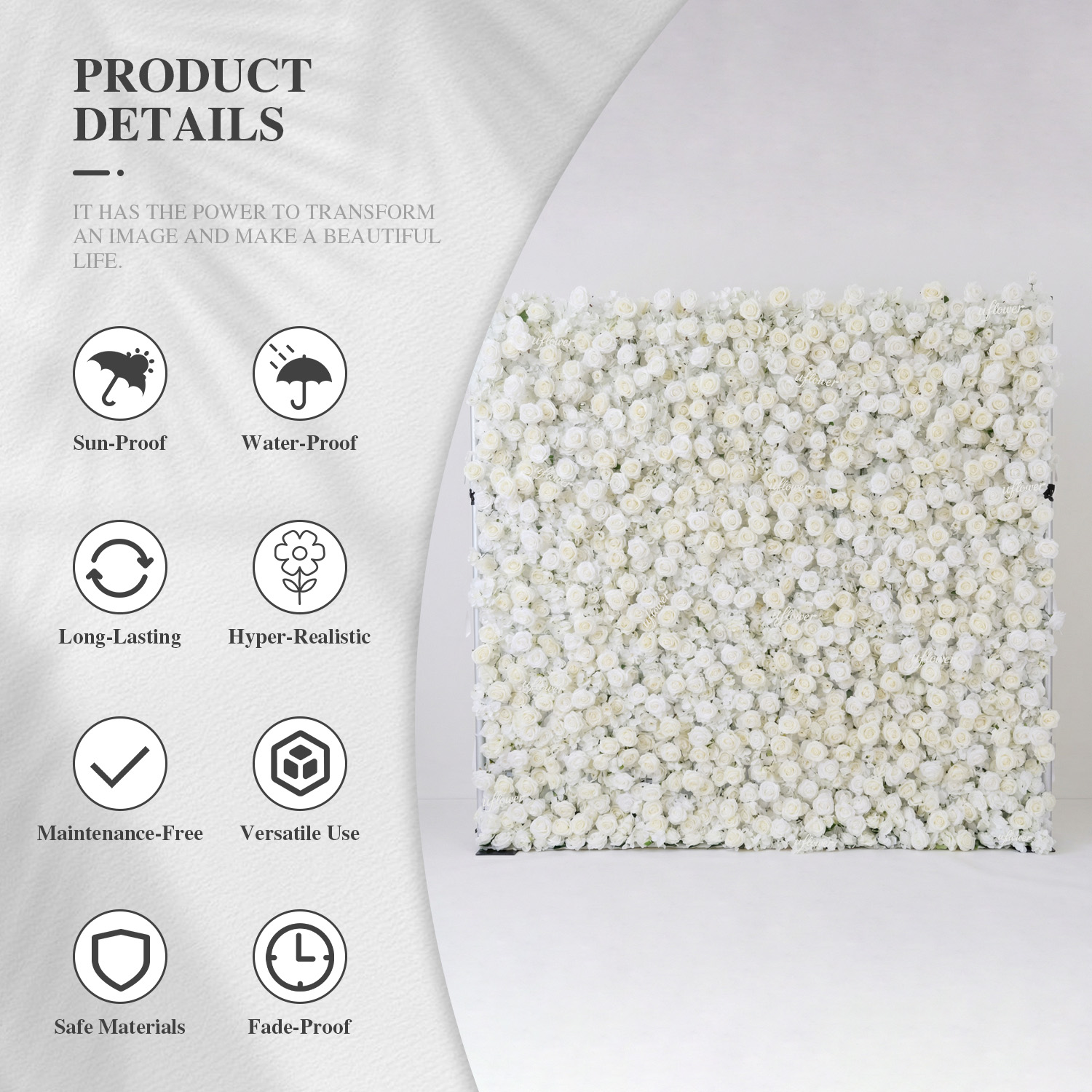 Uflower Silk Rose Wedding Home - Flower Wall Panel review and price