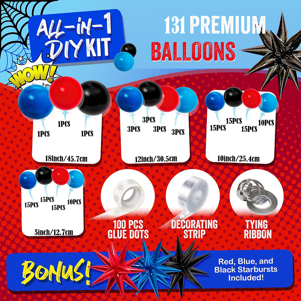 Black Red Blue Latex Balloons  - Balloon Arch Kit review and price