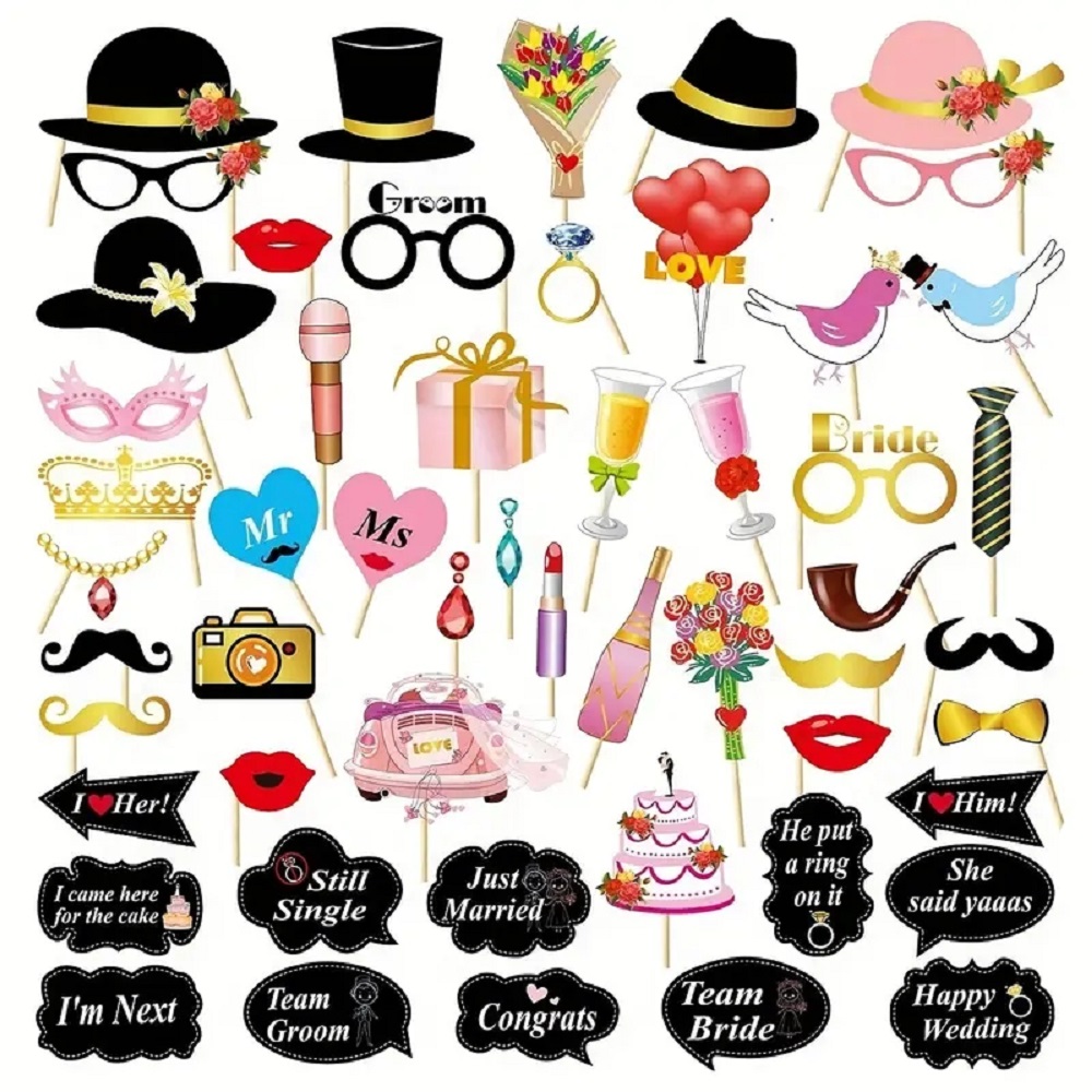 53pcs Wedding Photo Booth Prop - Photo Booth Frame review and price