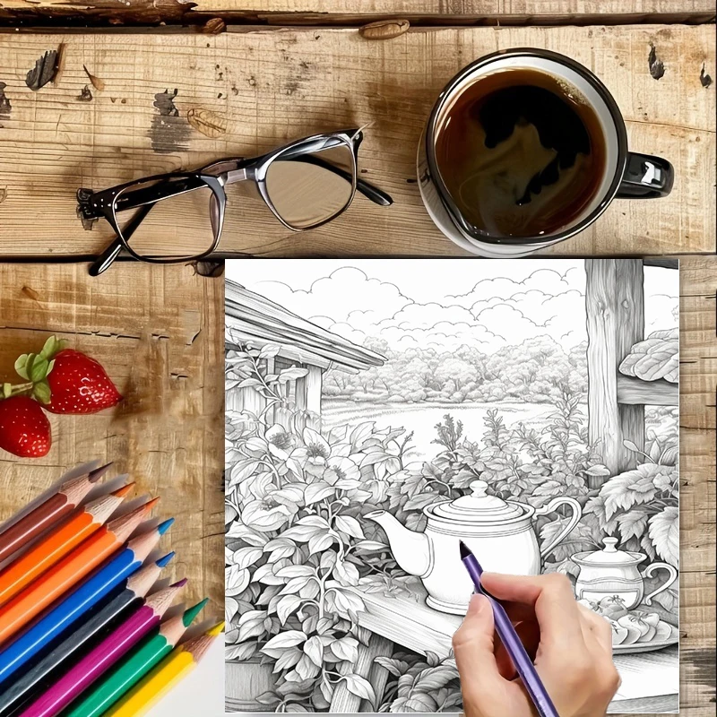 Tea In The Gardens Coloring Bo - Event Supplies review and price