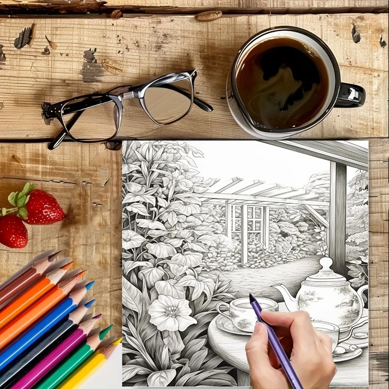 Tea In The Gardens Coloring Bo - Event Supplies review and price